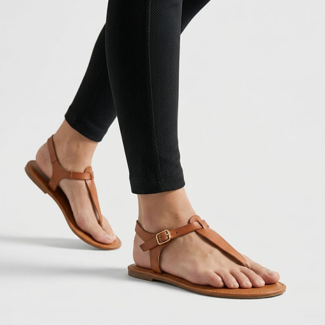 Solea Minimal Leather Strap Sandals