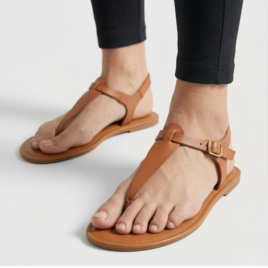 Solea Minimal Leather Strap Sandals