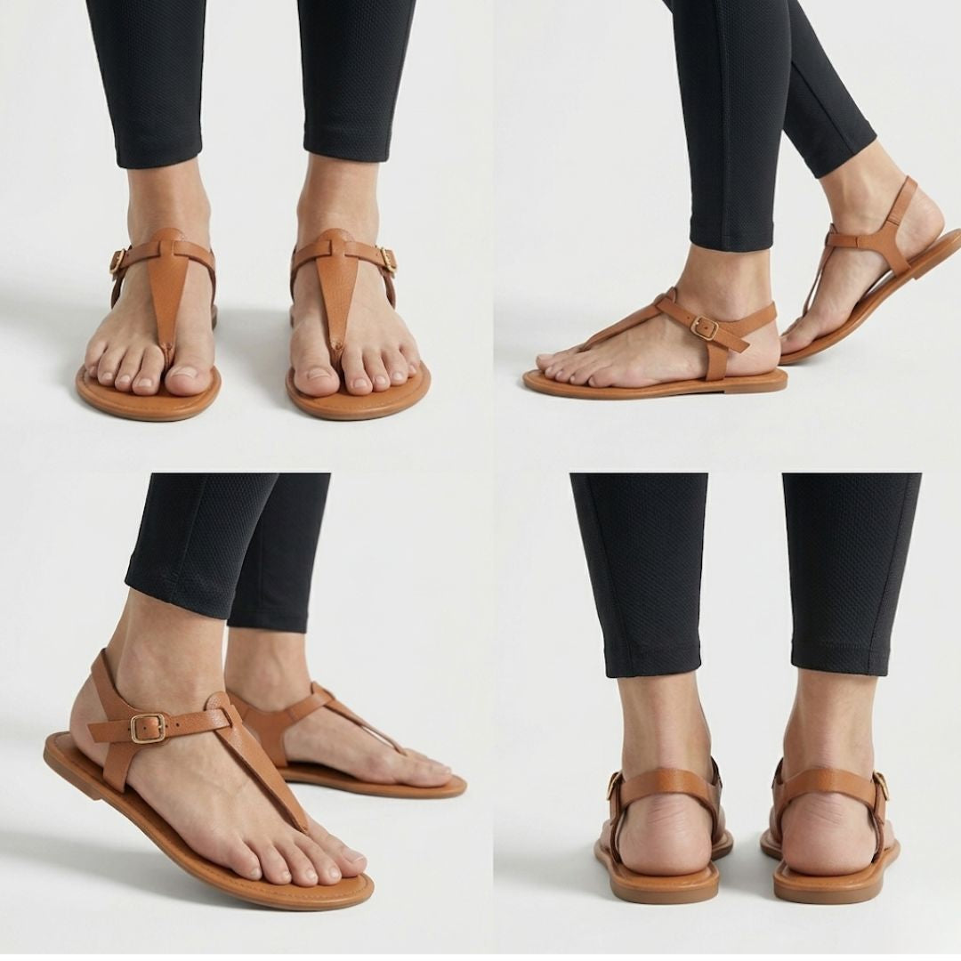 Solea Minimal Leather Strap Sandals