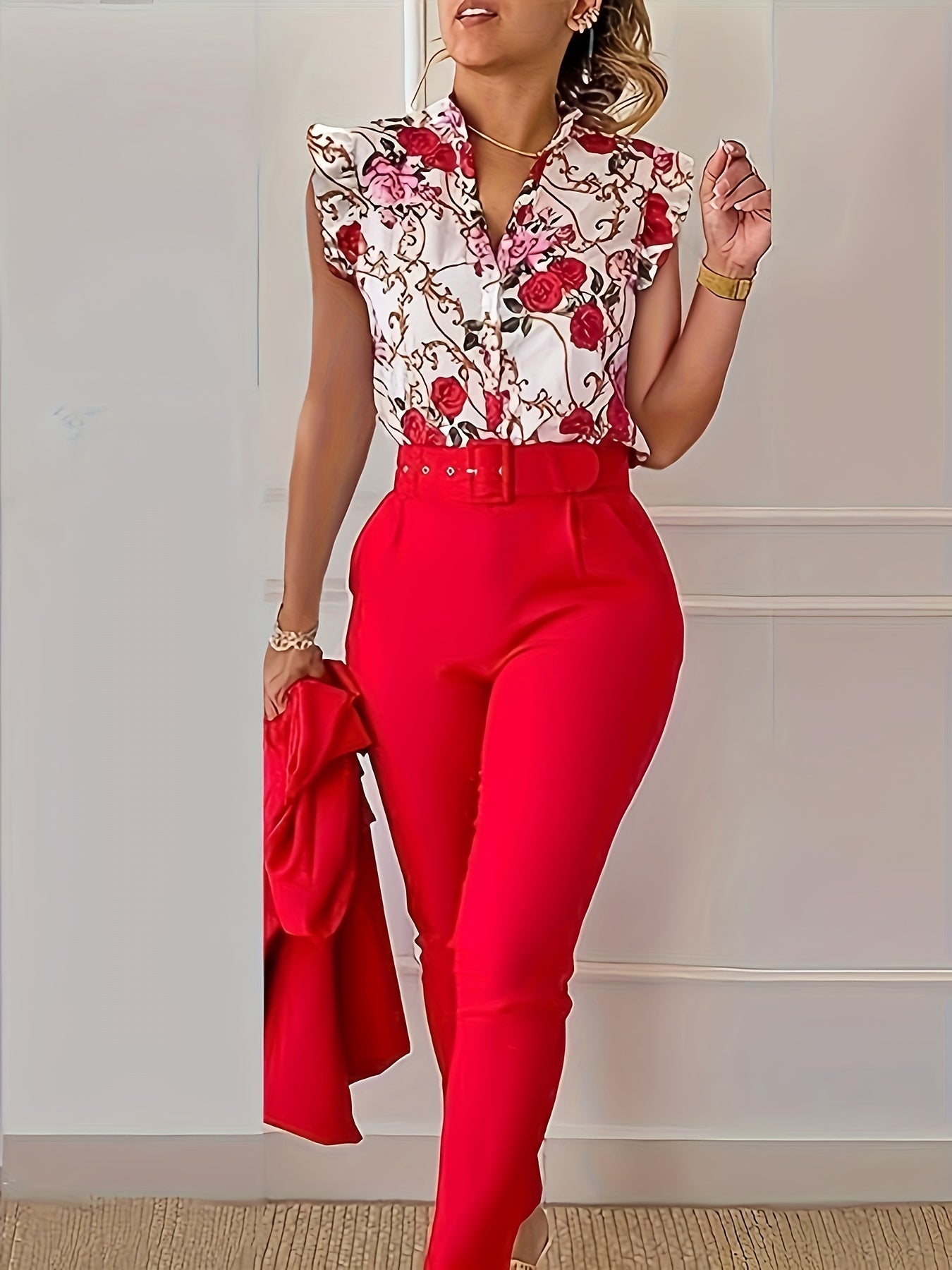 Florabel - Elegant Set with Ruffled Sleeves