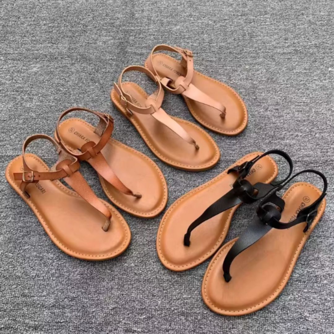 Solea Minimal Leather Strap Sandals