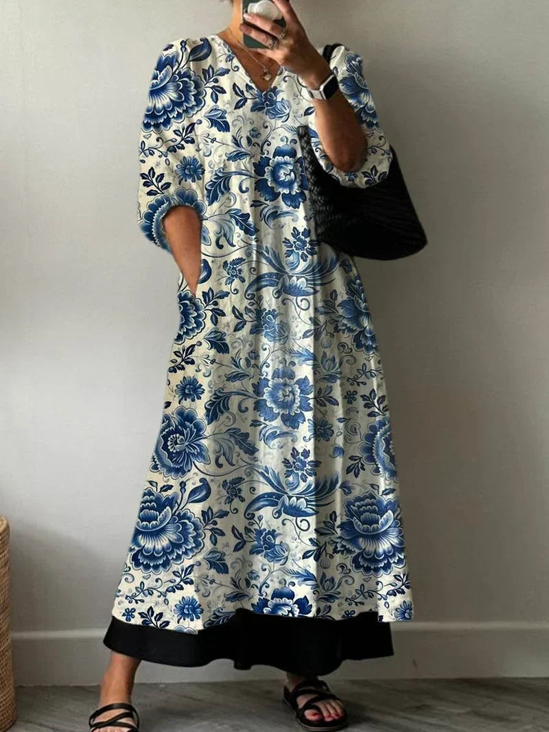 Elegant Dress with Mia Print