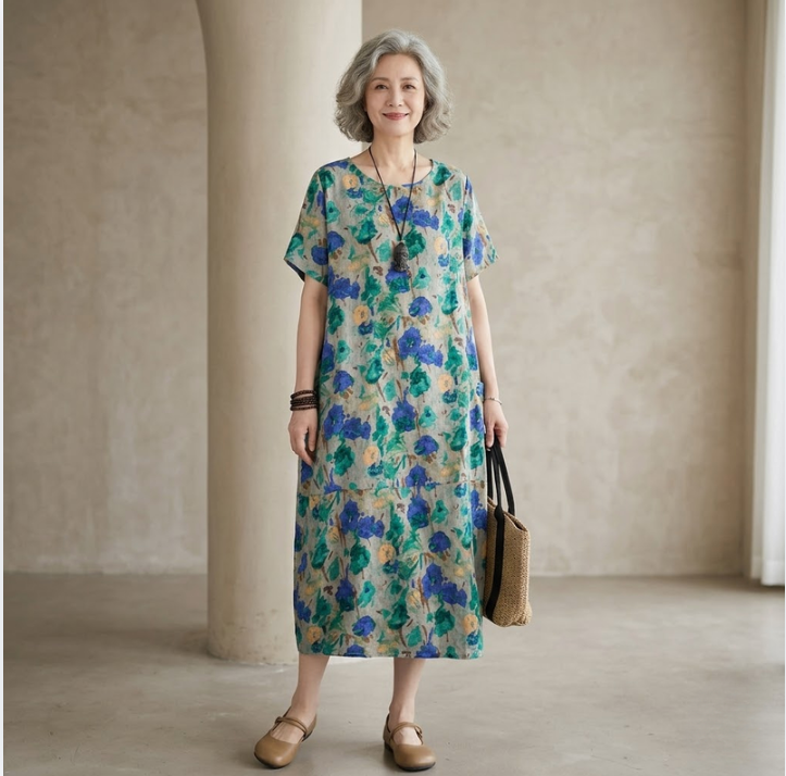 Elira Floral Relaxed Midi Dress