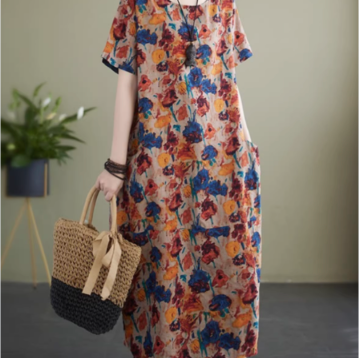 Elira Floral Relaxed Midi Dress