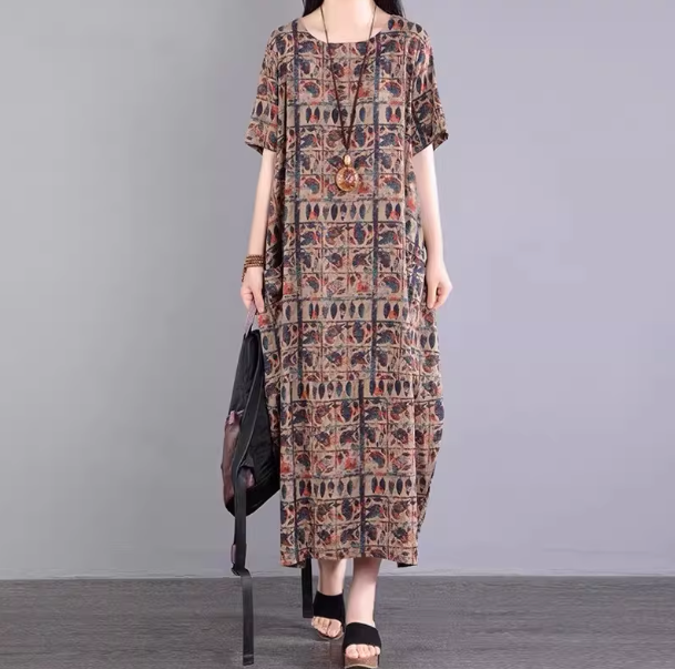 Aria Printed Relaxed Maxi Dress