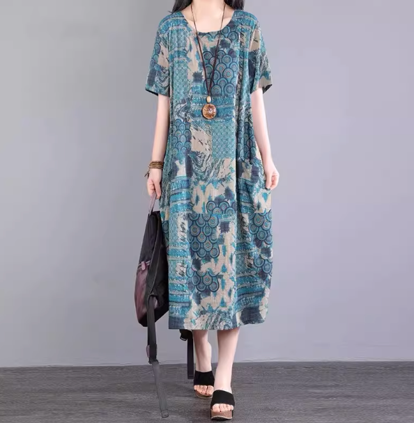 Aria Printed Relaxed Maxi Dress