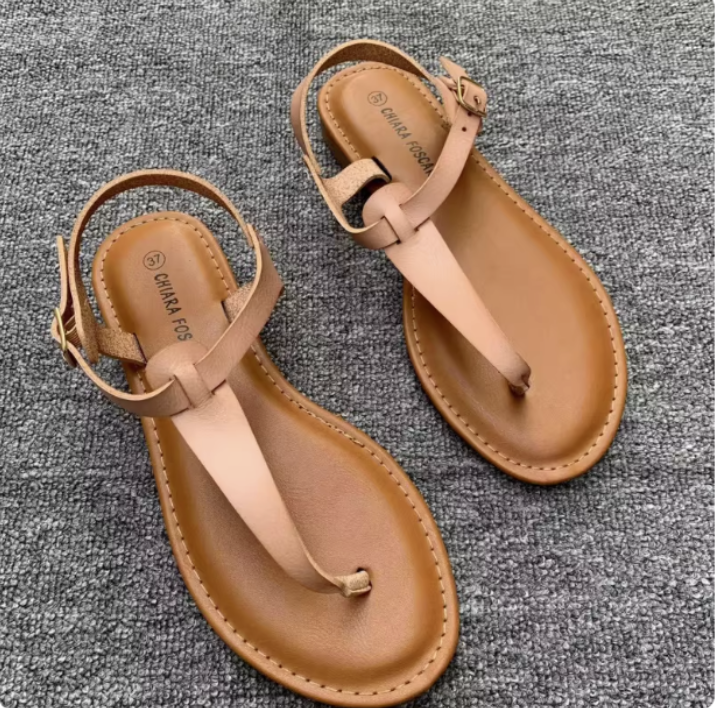 Solea Minimal Leather Strap Sandals