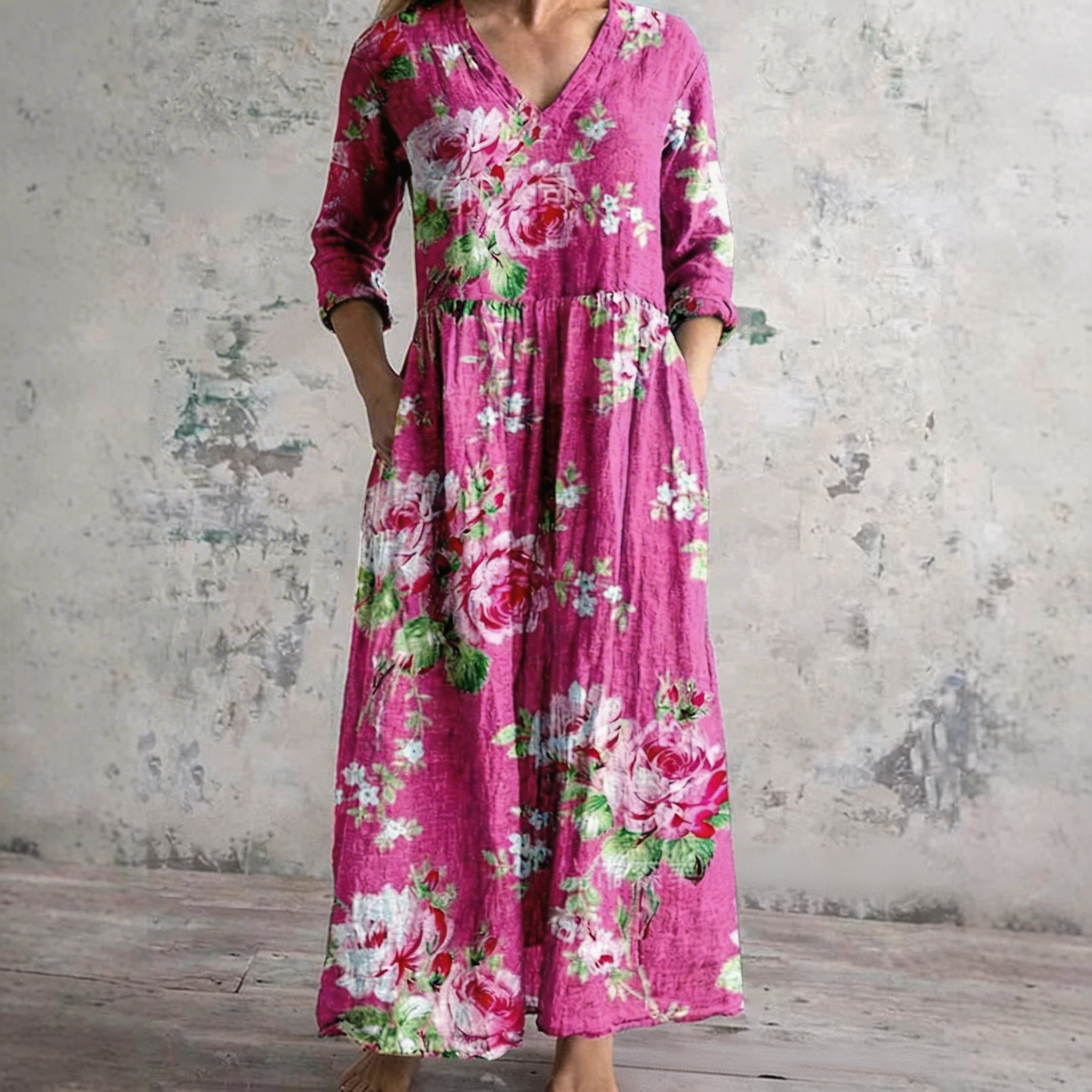 Elegant Dress with Lana Print