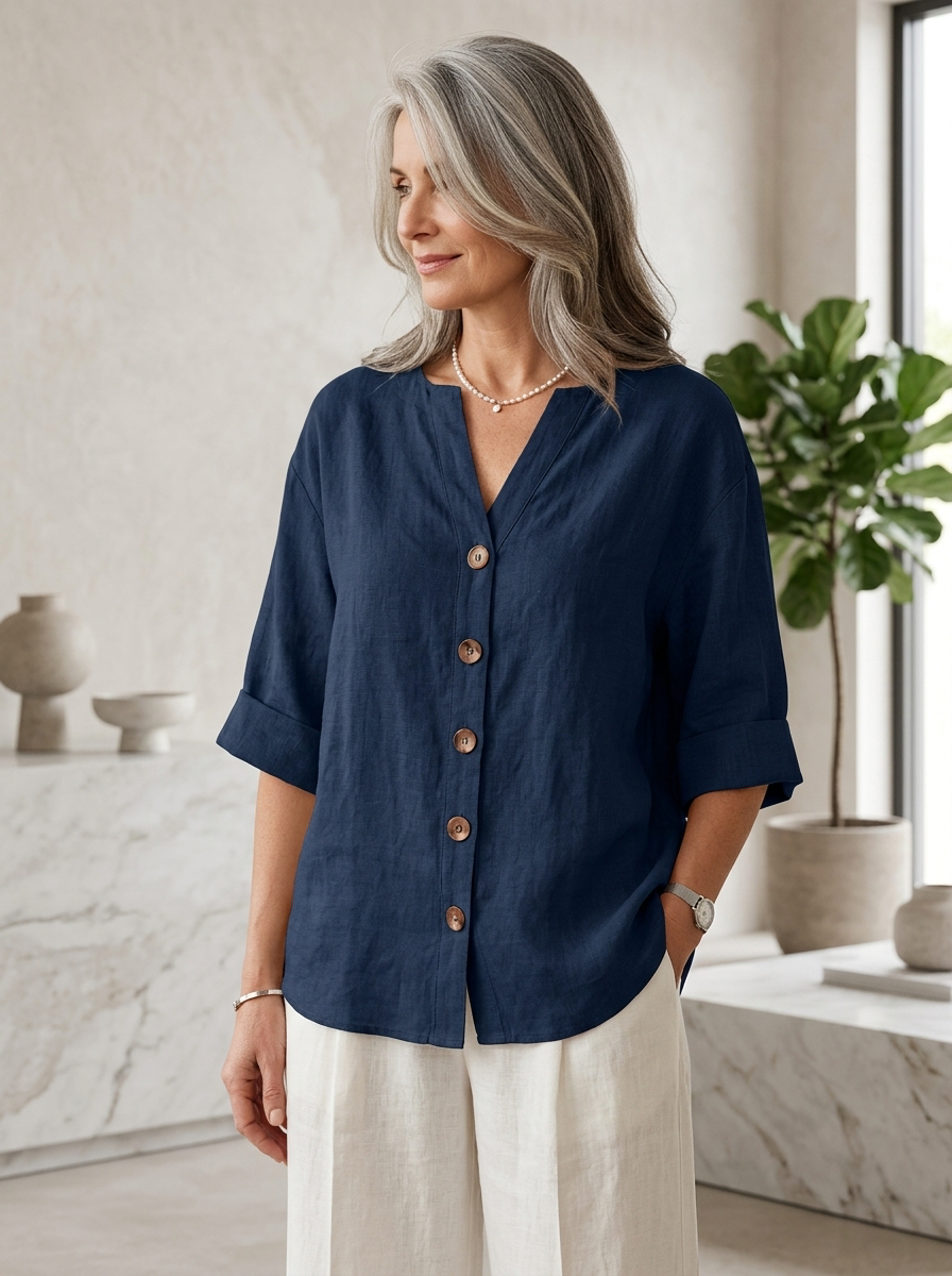 Hazel | Breezy Linen Summer Blouse